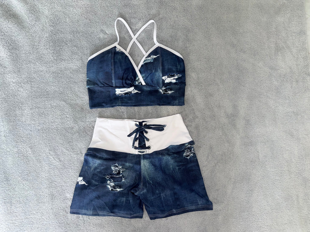 SET SHORTS DARK DENIM
