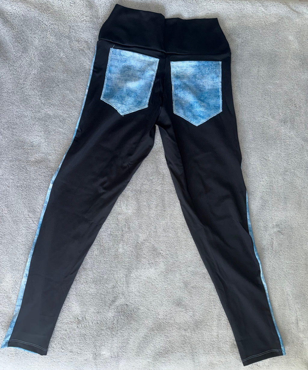 SET LEGGINGS DENIM PRINT
