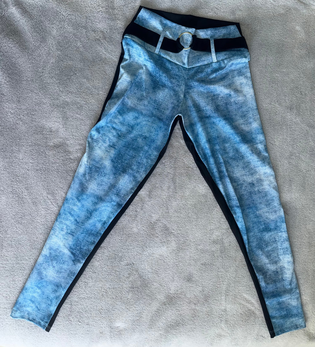 SET LEGGINGS DENIM PRINT