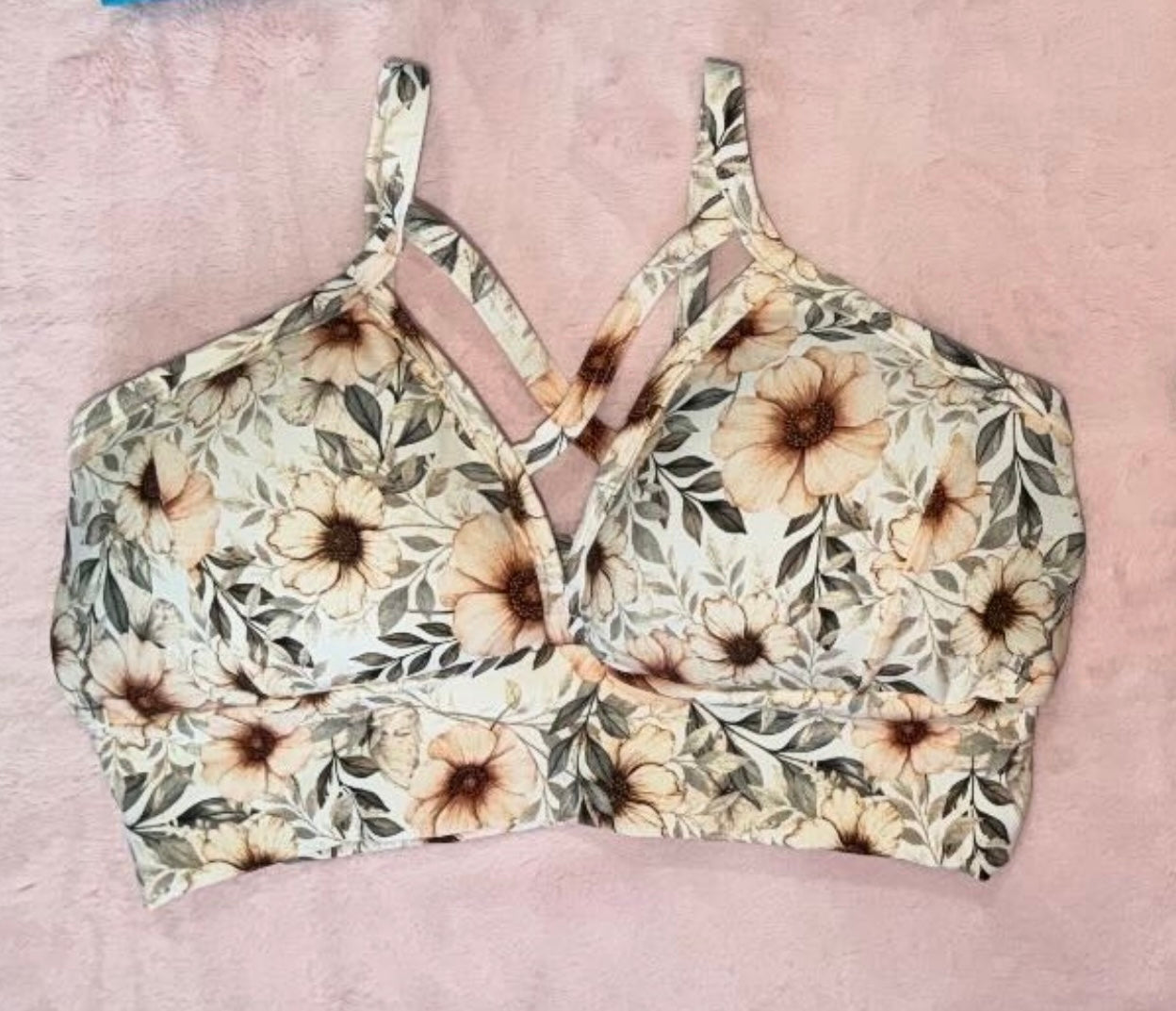SPORT BRA BEIGE FLORAL