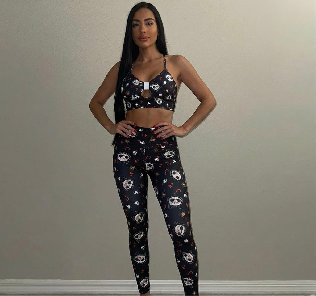 SET LEGGINGS BLACK PRINT