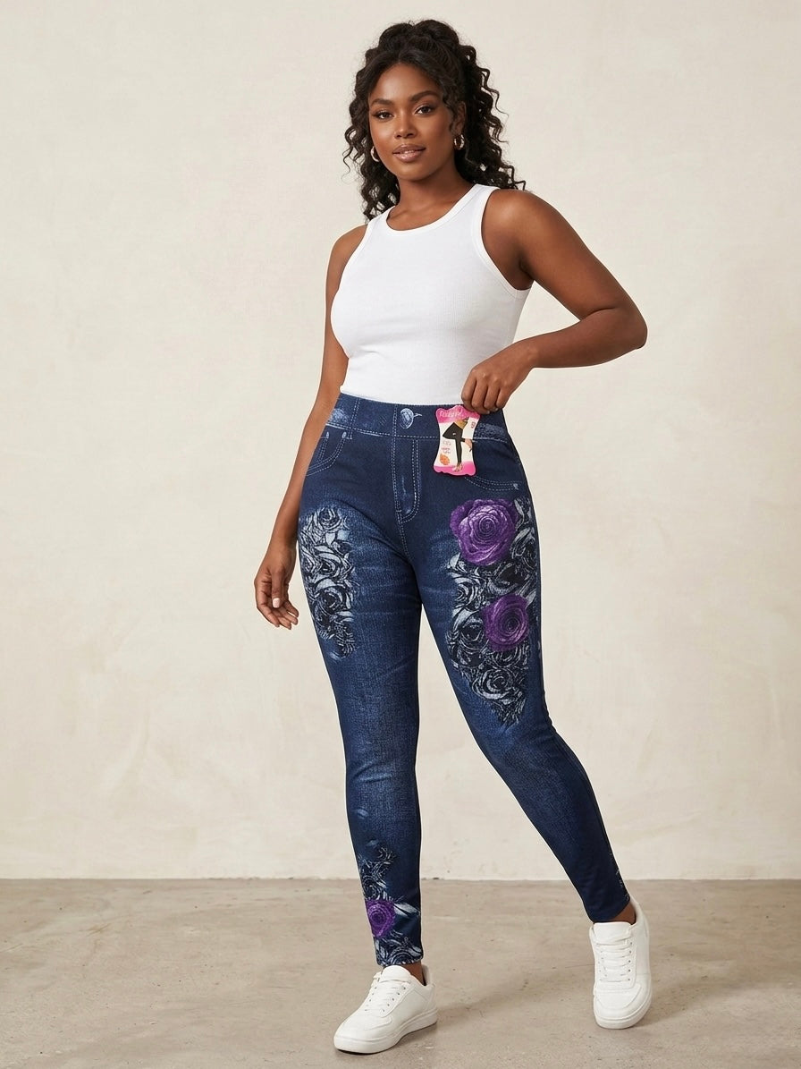 ONE SIZE FAKE JEANS LEGGING