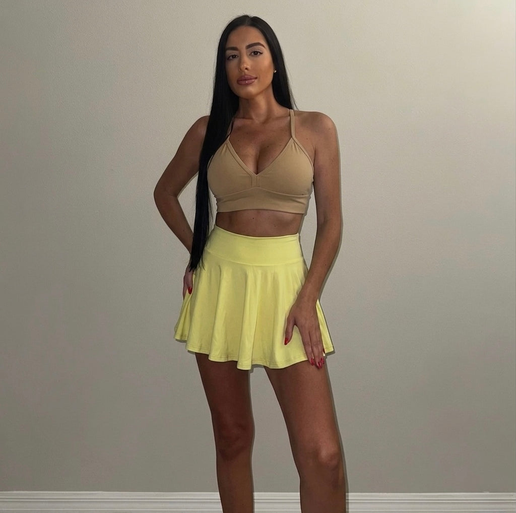 SOFT YELLOW MINI SKIRT SET