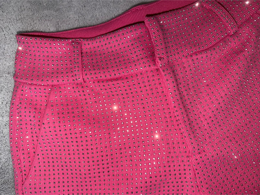 RHINESTONE SHORT HOT PINK