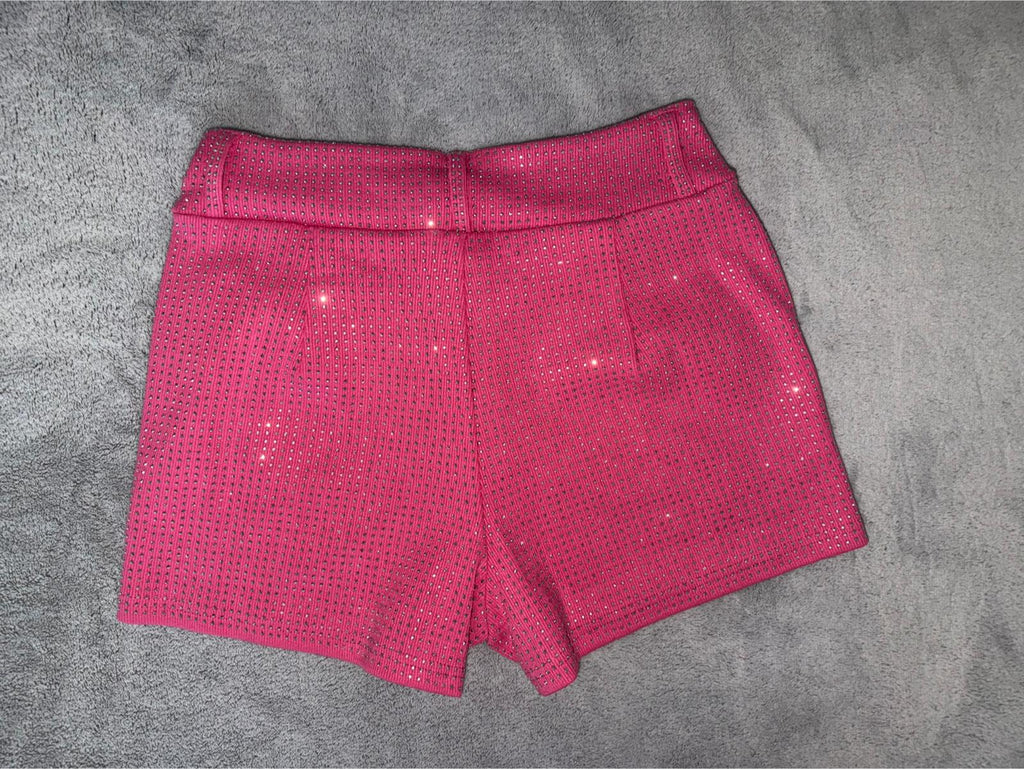RHINESTONE SHORT HOT PINK